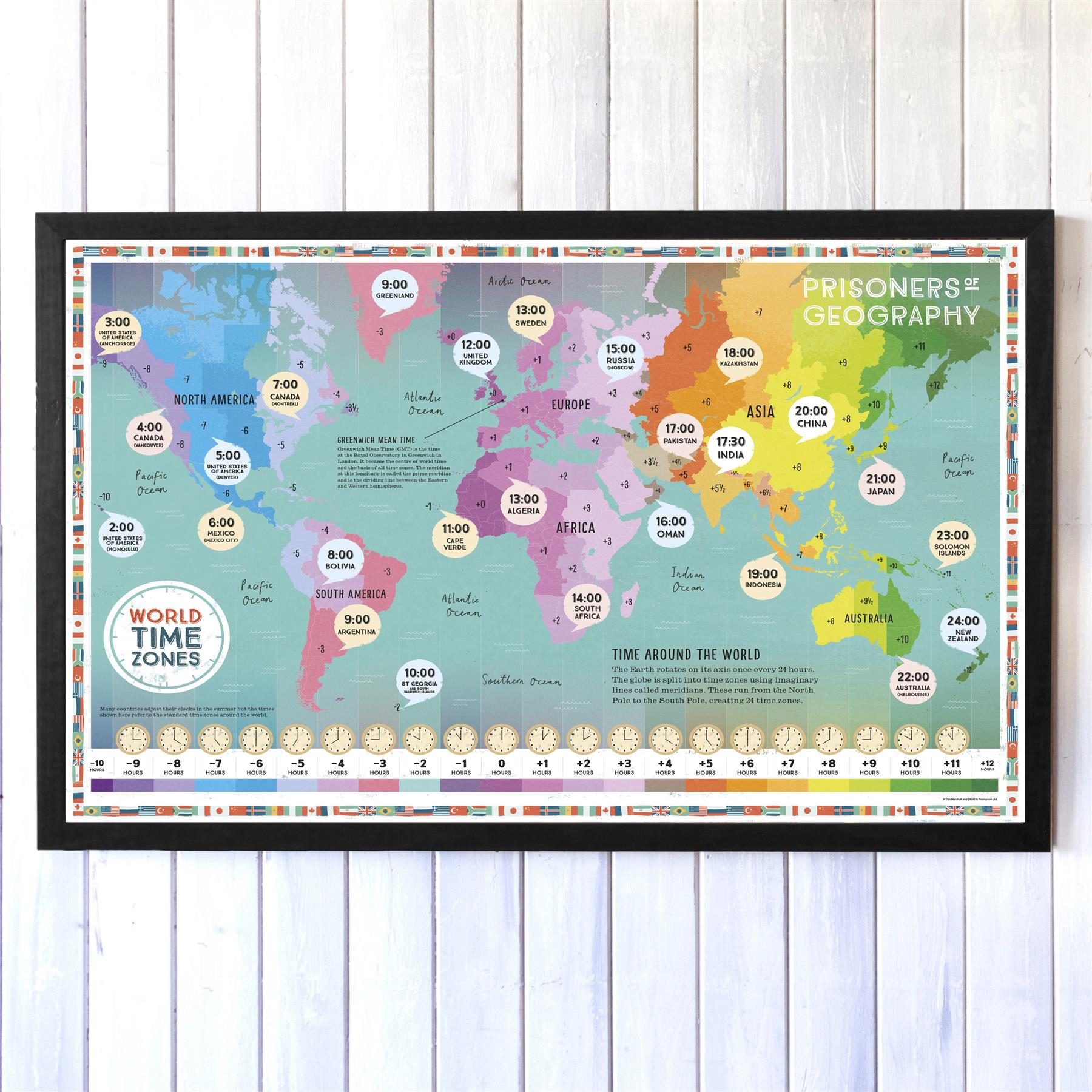 Prisoners of Geography World Time Zones Educational Wall Map – Butler and  Hill UK