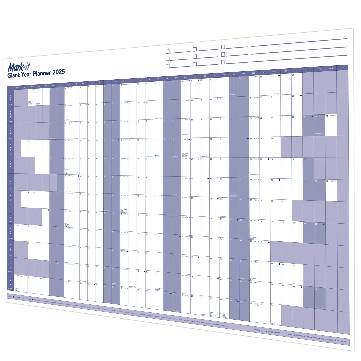 GIANT 2025 YEARLY WALL PLANNER - MARK IT