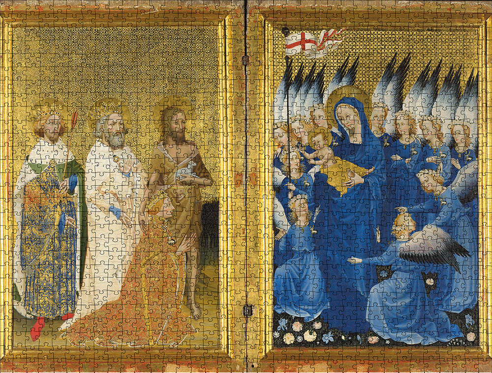 Richard II presented to the Virgin and Child by his Patron Saint John the Baptist and Saints Edward and Edmund ('The Wilton Diptych') - National Gallery 1000 Piece Jigsaw Puzzle