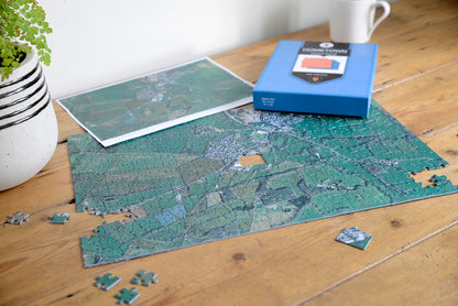 Aerial Hometown 255 or 400 Piece Map Jigsaw Puzzle