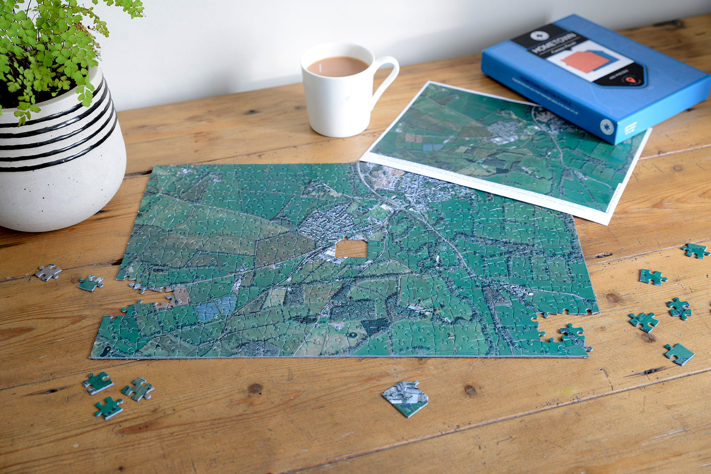 Aerial Hometown 255 or 400 Piece Map Jigsaw Puzzle