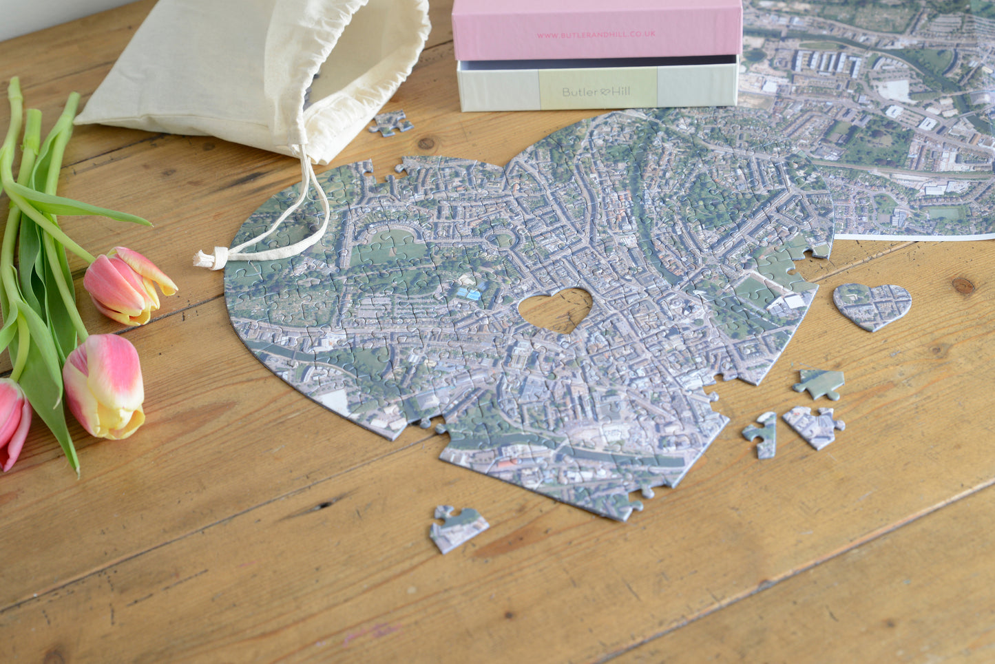 Hometown Heart-Shaped Map Jigsaw Puzzle