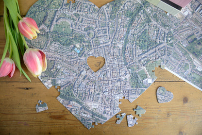 Hometown Heart-Shaped Map Jigsaw Puzzle