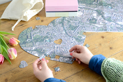 Hometown Heart-Shaped Map Jigsaw Puzzle