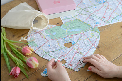 Hometown Heart-Shaped Map Jigsaw Puzzle