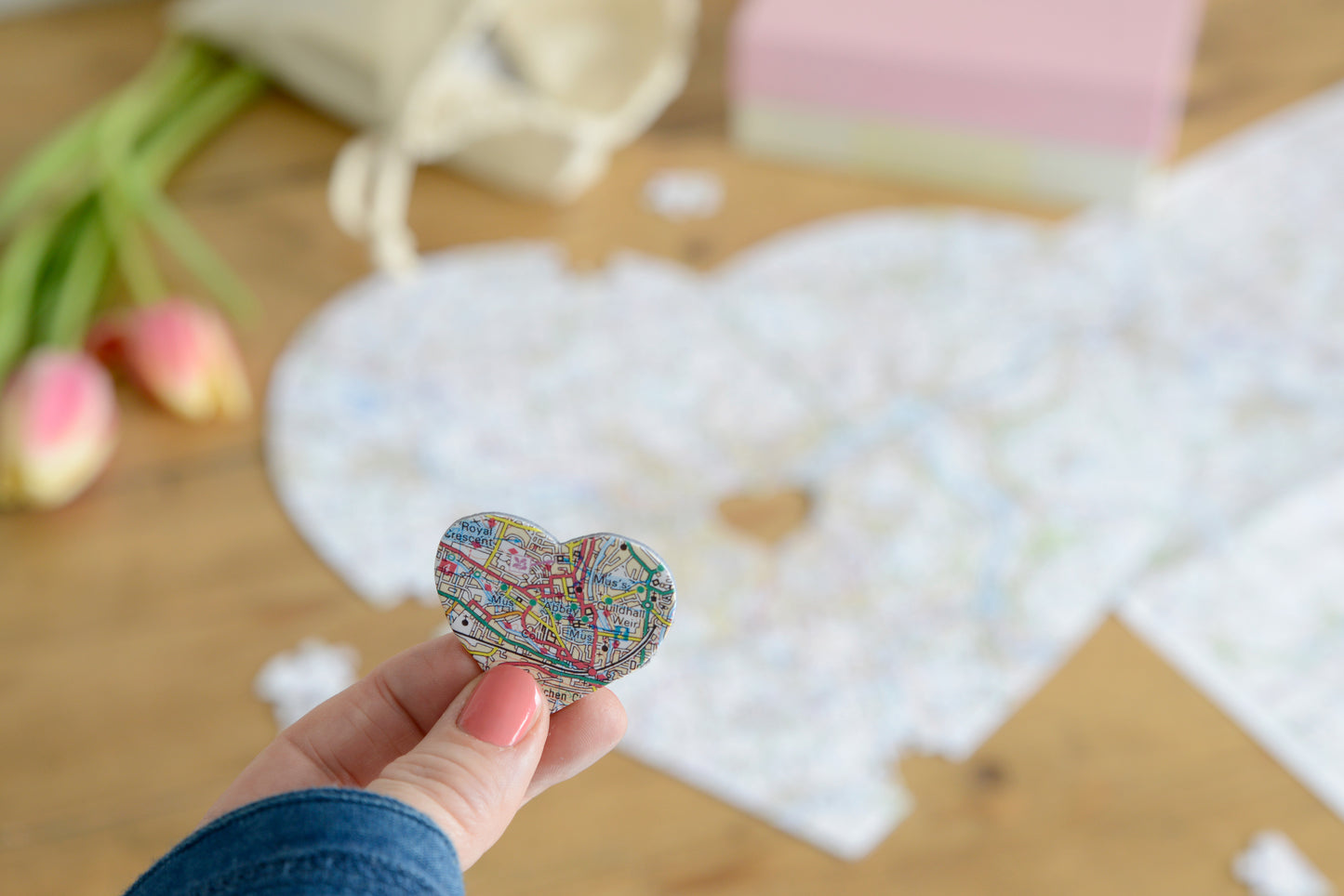 Hometown Heart-Shaped Map Jigsaw Puzzle