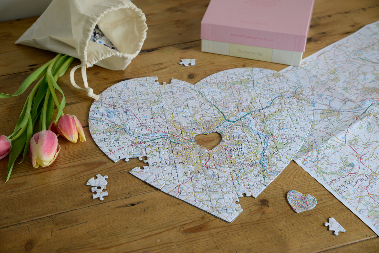 Hometown Heart-Shaped Map Jigsaw Puzzle