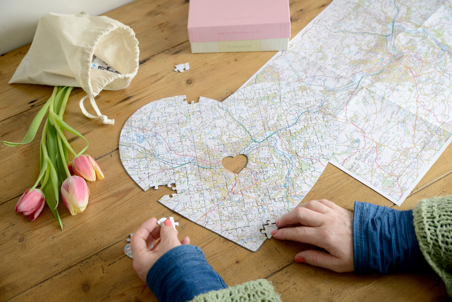 Hometown Heart-Shaped Map Jigsaw Puzzle