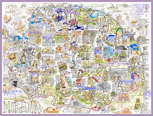 Map of Norfolk - Tim Bulmer 1000 Piece Jigsaw Puzzle