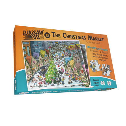 Djigsaw Vu at the Christmas Market 2 x 1000 Jigsaw Puzzles