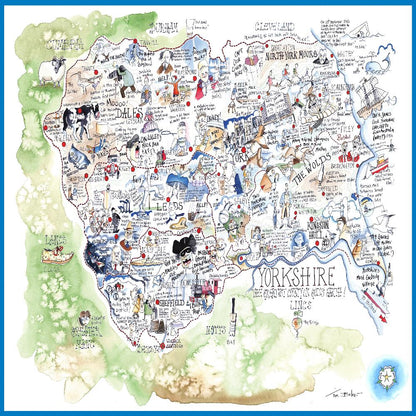 Tim Bulmer's Yorkshire Map Jigsaw & Tea Towel Gift Bundle